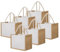 TOPTIE 6 Stück Jute Tragetaschen mit Griffen Wiederverwendbare Jute Tasche Zum Plotten für Picknick Reisen Einkaufen