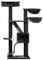 RHRQuality Cat Tree for Large Cats - Kilimanjaro Deluxe Plus – 195 cm High – With 12 cm Sisal Posts & Luxury Resting Place – Blackline Dark Gray