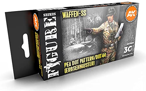 AK Acrylics 3Gen FIGURE SET AK11623 W-A-F-F-E-N S-S 44 DOT UNIFORM COLORS 3G (6x17ml)