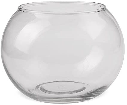 Matches21 Vase en verre transparent en forme de boule à fond plat Pot de fleurs décoratif 15 x 11 cm 1 pièce