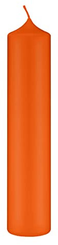 Altarkerzen (10% BW Anteil) (Bienenwachs Kerzen Karotte Dunkel-Orange 250 x Ø 50 mm, 4 Stück, Kerzen mit Dornbohrung in RAL Kerzengüte Qualität