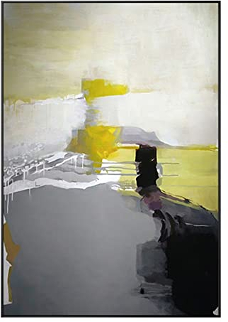 Acrylbilder,Retro-Gelb-Grau-Textur, Minimalistisch, Abstrakt, Modern, 100 % Handgemalte Ölgemälde Auf Leinwand Für Die Familienwand, Wohnzimmer, Esszimmer, Heimkunst, Dekoration, 50 X 70 Cm (20 X