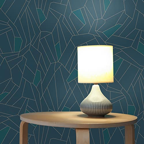 TADESSI Tapete Grafik Noan M1-No.507 Vliestapete Blau Petrol Geometrische Tapete für Wohnzimmer Schlafzimmer Küche