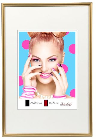 Bilderrahmen Kunststoff Lifestyle Foto Rahmen Collage Wanddeko Poster Photo Style: Farbe: Gold | Format: 40x50