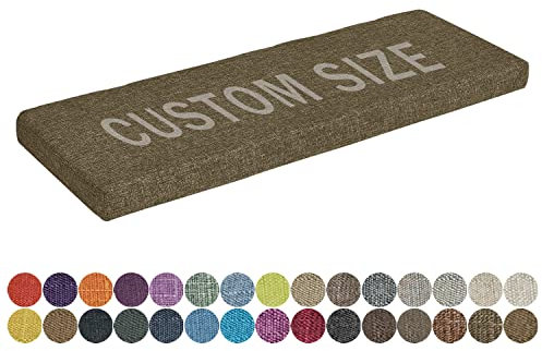 PHUSTJKL Bankkissen Bankauflage Sitzkissen für Fensterbank, Benutzerdefinierte Größe 30 Farben, 3cm/5cm/8cm Dickes Schwammpolsterung mit Hoher Dichte Waschbare Stuhlkissen, Sofa Kissen, Flachsbraun