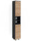 Vicco Badschrank J-Shape, Badezimmerhochschrank, Anthrazit/Eiche, 30 x 190 cm