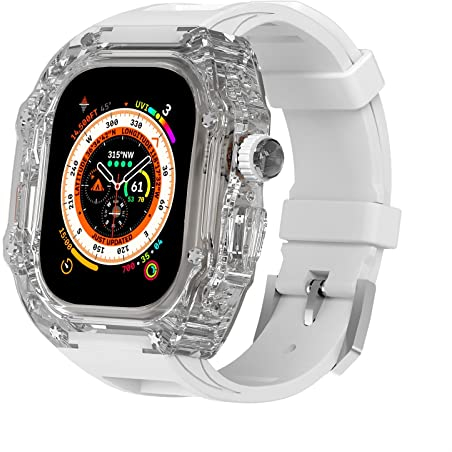 TONECY MOD Kit für Apple Watch Ultra 49 mm Schutzhülle Serie 8 7 6 5 4 SE Band Armband Armband Uhrband Leichte robuste Hülle (Farbe: H, Größe: Ultra 49 mm)