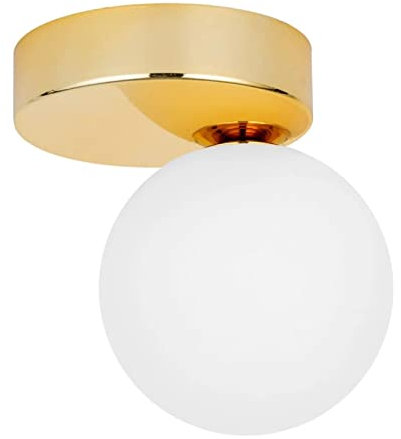 famlights Deckenlampe & Deckenbeleuchtung in Gold 1-flammig rund Modern ENNO G9 Metall Esszimmer Flur | 1-flammig