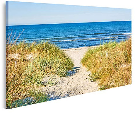 islandburner Bild auf Leinwand Zugangsweg zum Strand in Richtung Ostsee mit einem Gemälde Drucke für Wohnzimmer Büro