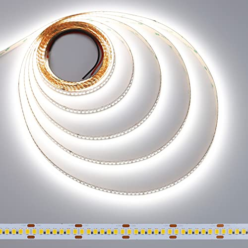 JOYLIT 24V Sehr Hell LED Streifen 5M Weiß 238LEDs/M Innen, CE UL PRO+ 2835 SMD 5000K LED Strip 2600LM/M 24W/M CRI 92+Dimmbar Lichtband Für Gewerbe, Industrie, Haushalt (Ohne 24V Trafo)