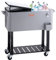 VEVOR Rolling Ice Chest Cooler Cart 80 Quart, Portable Bar Drink Cooler, Beverage Bar Stand Up Cooler with Wheels, Bottle Opener, Handles for Patio, Backyard, Party and Pool, Gray, FDA Listed