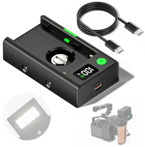Palogreen NP-F Battery Adapter Plate for Sony NP-F980, 970, 960, 750, 550 Battery with Type-C input, D-Tap, USB-A, 12V DC / 8.4V DC Output