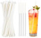 Lot de 400 pailles en papier, extra longues, 26 cm de large, emballées individuellement, blanc uni