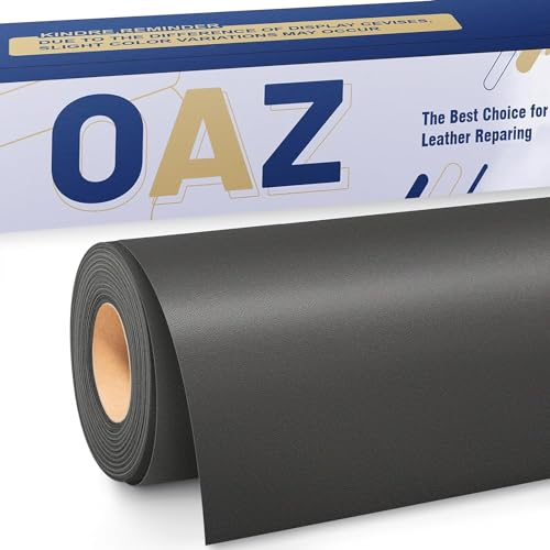 Kunstleder Selbstklebend Reparaturset, 40 x 80 cm Große Leder Reparatur Patch Set, Glatt Schwarz grau Leder Patch Kit Lederflicken Selbstklebend für Couch Autositz Sofa Bürostuhl Taschen Sessel Möbel