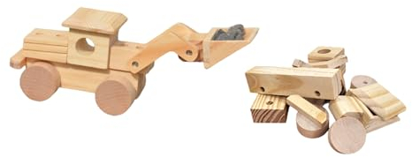 BUSDUGA 4399 Holzbausatz Radlader, 23x22x8,5cm, Modellbau für Kinder aus Naturholz, Holzbauset (Einzeln)