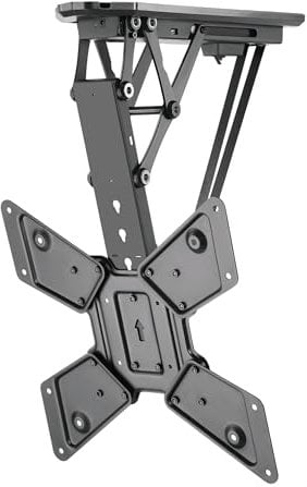 TM Electron Soporte TV Motorizado Techo Abatible, VESA hasta 400X400, para Pantallas de 23” hasta 55”, Ajustes de Nivelación, Perfil 108mm, hasta 30kg.