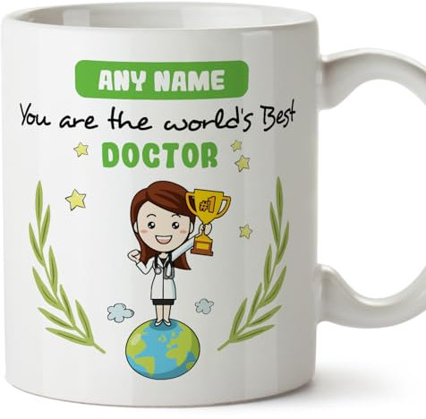 MUGFFINS Tazas Personalizadas para MÉDICA mujer - En Inglés - You are World's Best - 11 oz / 330 ml - Regalo Personalizable original y divertido