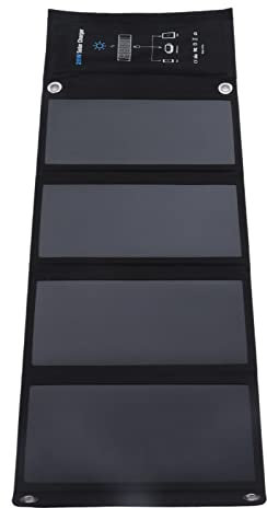 Chargeur solaire, DC5V 28W Chargeur de téléphone solaire portable Chargeur de panneau solaire haute efficacité étanche Banque d'énergie solaire Batterie externe pour tablettes et randonnées