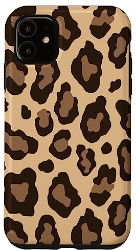 Hülle für iPhone 11 Leo Print Design Beige Braun Raubtier