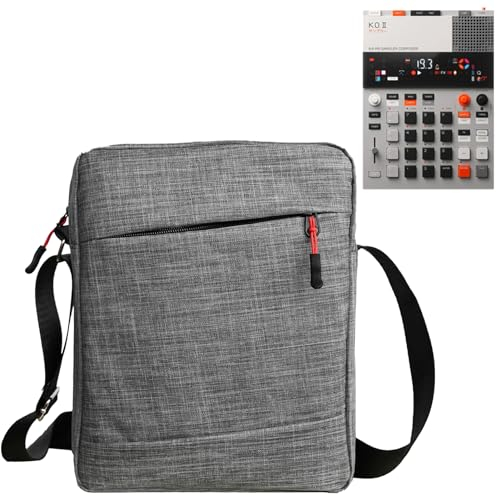 Pocket Operator Bag - Spritzwassergeschützte Umhängetasche für Teenage Engineering K.O. II Sampler EP-133 K.O II Sampler, Synthesizer und Trommelmaschine mit verstellbarem Gurt (grau)