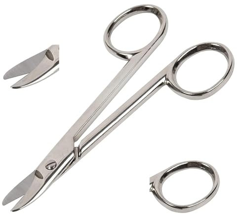 Sizler Beauty® 1 Pcs Stainless Steel Nail Scissors Cutting & Trimming Toenail Scissor for Men & Women Manicure & Pedicure Shares for Thick Nails & Cuticle, Nail Scissors Curved Blade