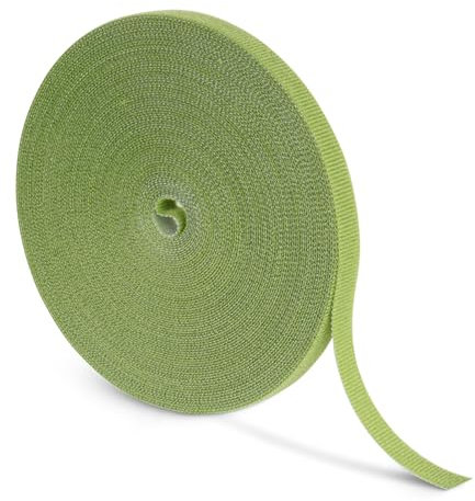 ONEWEST 15 Meter Pflanzen Klettband,wiederverwendbar Pflanzendraht Klettverschluss Band,mit hervorragender selbstklebender Floristenband,zum Befestigen und Anbinden von Bäumen und Pflanzen-Grasgrün