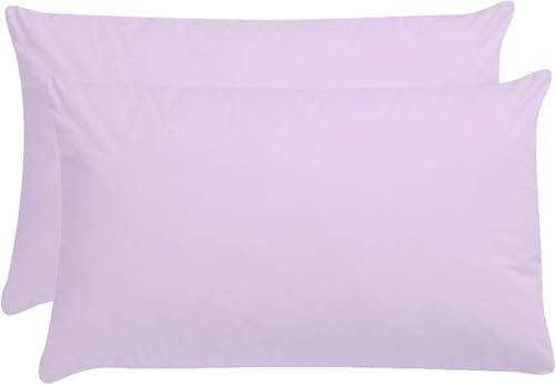 Plain Dye Baby Toddler Pillowcase 60x40cm,Soft Cot Bed Pillow Cases 2 Pack,100% Brushed Cotton Kids Pillow Cover for Boys Girls Bedding,Travel Junior Small Pillowcases, Lilac