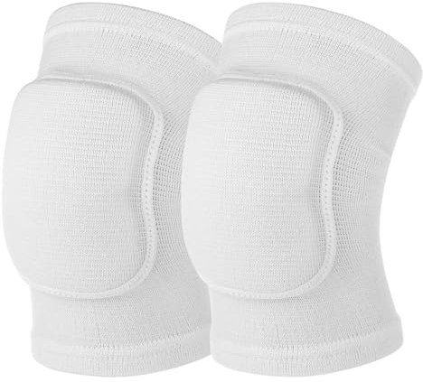 EIHI 2 Ginocchiere Protettive per Pallavolo e Sport,Junior e Adulti, Morbido Elastico Ginocchiere Danza,ginocchiera sportiva per Basket Pallamano Yoga Allenamento Morbide e Resistenti (Bianco,L)