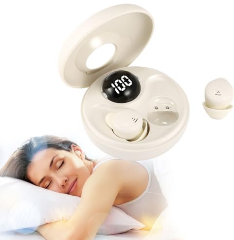 Aofesel Blue-Tooth 5.3 - Auriculares para dormir con supresión pasiva del ruido, auriculares para dormir con silicona líquida para dormir laterales, deportes, yoga y viajes