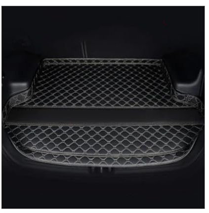 KLAUER Bandeja Maletero Estera De Maletero De Coche para R&enault para Captur 2014 2015 2016 2017 2018 Revestimiento Carga Lado Alto Personalizado Alfombra Cubierta Alfombrilla Maletero(Black Beige)