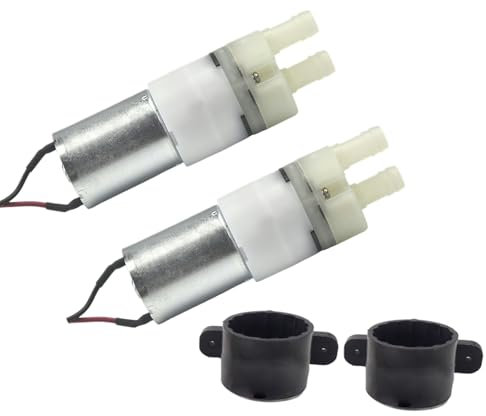 CHANCS 370 Diaframma autoadescante Pompa d'aria a doppio foro DC 12V-24V Motore Pompe d'acqua ad assorbimento d'urto per fabbricatore di ghiaccio, macchina del caffè 2PCS