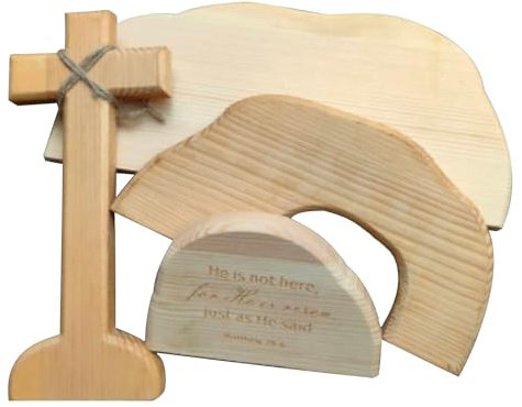 Eladcncmc Leere Gräber Holz Ostern Mincice Utensilien Geburt Weihnachten Krippe Figuren religiöse katholische Dekorationen