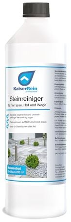 KaiserRein Steinreiniger 1L für Terrasse, Hof und Wege – Effektiver Steinreiniger für Terrassen und Platten, Ideal zum Reinigen von Pflastersteinen, Entfernt mühelos Schmutz