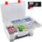 Battery Organizer Holder with Batteries Tester Checker, 120+ Storage Containers Box Case Fits for AA AAA 9V C D Lithium 3V LR44 CR2016 CR1632 CR2032 CR2025 (Batteries Not Includes) -Transparent