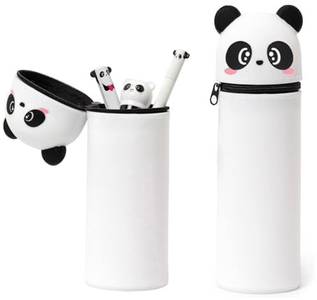 Wydexint Kawaii Federmäppchen, 2-in-1 Weiche Silikontasche, Federmäppchen, Stand Up Federmäppchen, Tier Stifthalter, Cartoon Bleistifthalter Für Mädchen Und Jungen (Blush Panda)