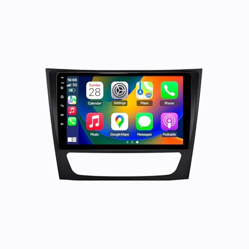 Android 13 2 DIN Pantalla Táctil Radio 9 Coche Pantalla para Mercedes Benz W211 E300 2002-2010 con Enlace Espejo/Navegación GPS/Radio FM/BT/Mandos Volante/Reproductor Multimedia(8G+256G)