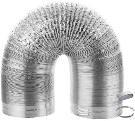 Manguera de Ventilación Longitud Ajustable Manguera de Escape de Extensión de Aluminio Tubo de Admisión de Aire, para Aire Acondicionado, Secadora de Ropa, Campana Extractora de Cocina(3.0m,200mm)