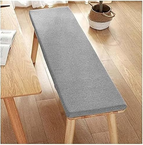 Bankauflage Outdoor 5cm Dick – abnehmbarer Bezug waschbar -Gartenbankkissen aus Leinen - Sitzpolster für Bänke, Stühle, Terrassenmöbel, Terrasse, Innen Fensterbank, Flurbank(hellgrau,90x35x5cm)