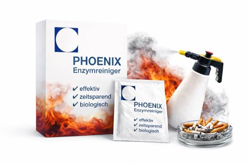 Nikotingeruch Entferner Nikotinentferner Zigarettengeruch Brandgeruch Entferner Phoenix Enzymreiniger 1 x 20g ergibt 1,0l - 1,5 l Enzymreiniger (1, 500g)