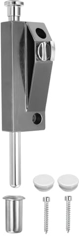 sourcing map Spring Loaded Latch Pin, Sliding Barrel Bolt Door Lock Heavy Duty Vertical Latch Door Lock Cane Bolts with Knob for Glass Gate Window Garage Barn [1Pcs, Black Titanium]