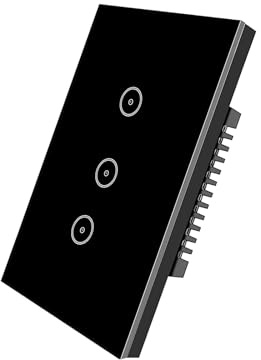 Interruttore luce intelligente, interruttore luce Zigbee, 3 marce (Nero)