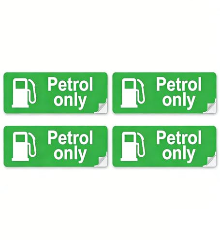 4 Pack Diesel Sticker for Fuel Cap, Self Adhesive Waterproof Petrol Sticker for Car Truck SUV, High Visibility Fuel Label Sticker for Tank Cap Marker Green