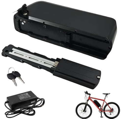 HJGHY 52V 48V 36V Lithium-Akkupack 10,4Ah 12Ah 15Ah 17,5Ah 20Ah 25Ah Unterrohrakku mit Ladegerät und Schalter für E-Bikes,48v13ah