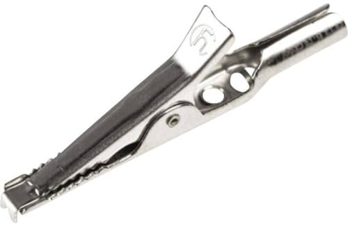 SKS GERMANY Hirschmann 930122000 AGF 30 Fein-Abgreifklemme Silber Klemmbereich max.: 10mm Laenge: 49mm, 5 Stück