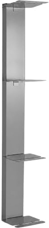 Radius Design Booksbaum Single Wandregal klein Silber – Wandregal aus pulverbeschichtetem Stahl, 91 cm hoch – platzsparendes Bücherregal mit Einlegeböden, modernes Design (724C)