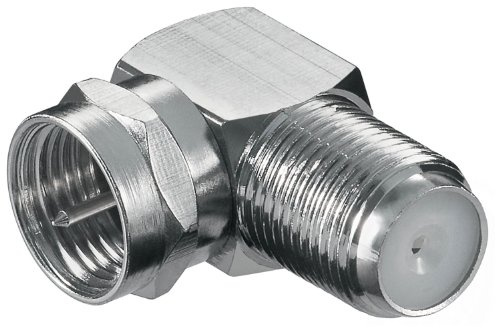 Verbinder:F-Stecker>F-Kupplung,90°Winkel; WE 1166 W Cu (F-plug>F-jack) H.Q.