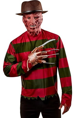 Rubies Herren Nightmare On Elm St Freddy Krueger Kostüm Shirt mit Maske, siehe abbildung, X-Large