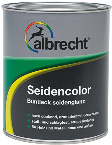 Albrecht Seidencolor Buntlack 750 ml | RAL 8011 Nussbraun | Seidenglänzend | High-Solid-Technologie | Für Holz, Metall & Hart-PVC | Innen & Außen