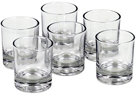 Find Something Different Set di 6 Supporti in Vetro Trasparente per Candele Votive