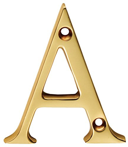 Merriway BH04277 Solid Brass Polished and Lacquered Letter A, 50 mm, 2 inch